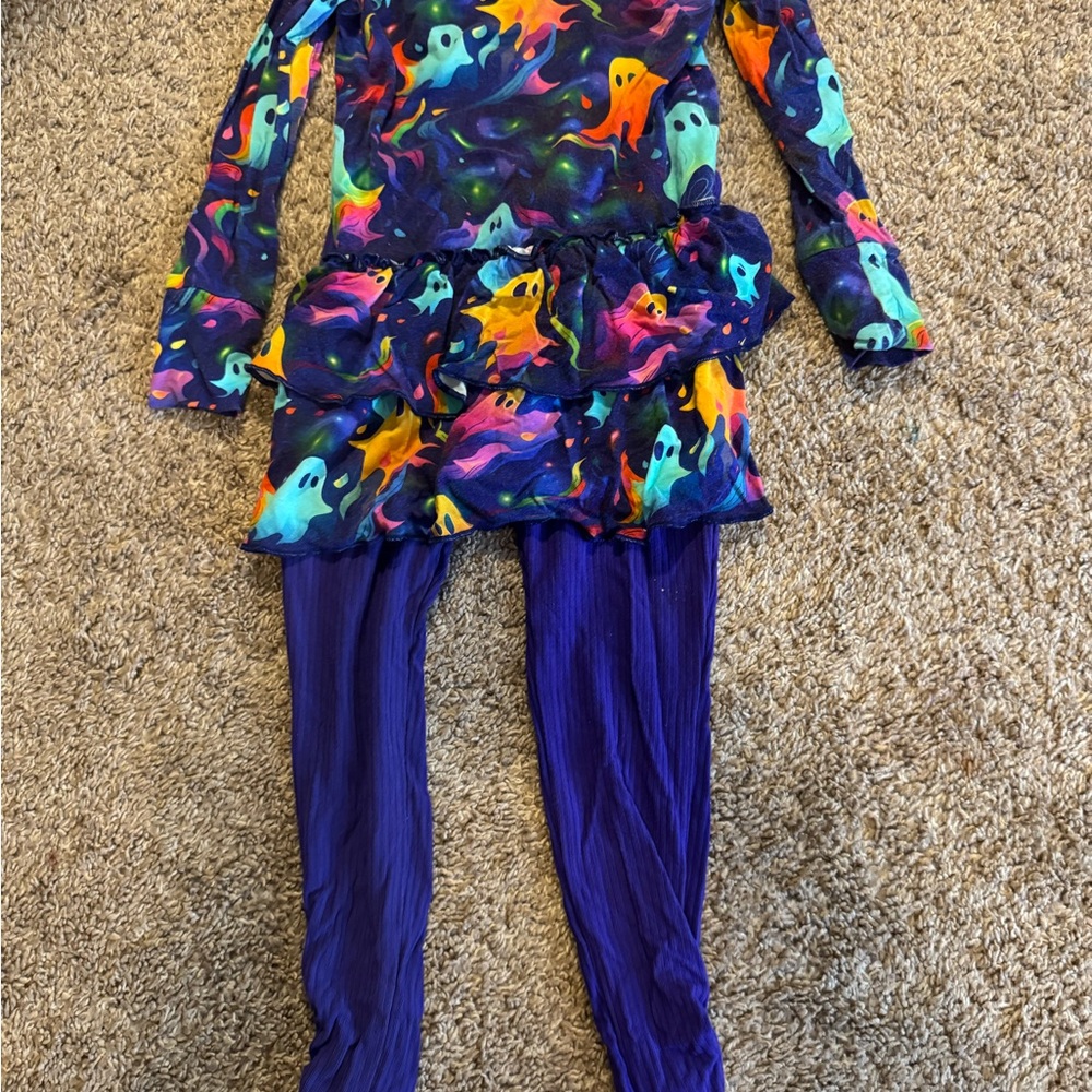Bums & Roses Colorful Ghost Print Top with Leggings